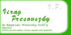 virag presovszky business card